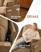 Karl home 99.6" Sectional Sofa, U-Shaped Chenille Upholstered Couch - Image 5