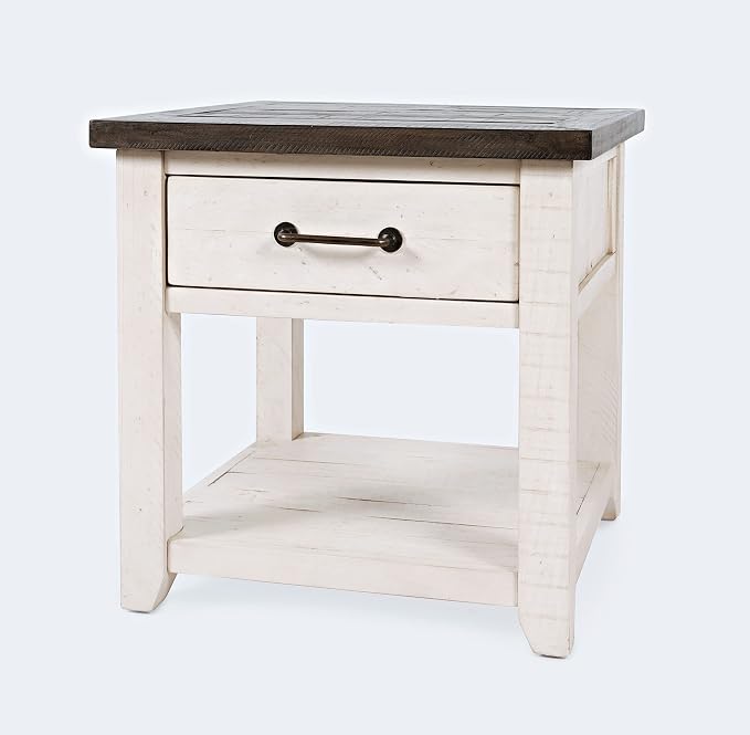 Jofran Madison County Harris End Table, Vintage White - Image 12