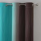 Brown and Teal Ombre Blackout Curtains - Image 4
