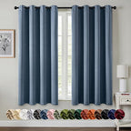 MIULEE Blackout Curtains for Bedroom 2 Panels 50 x 63 Inch Long Stone Blue | by MIULEE