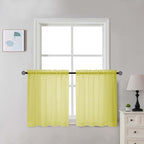Chyhomenyc Lemon Sheer Curtains 30 inch Length 2 Panels, Light Filtering Voile by Chyhomenyc