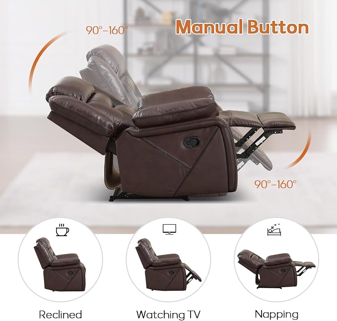 EBELLO Faux Leather Recliner Sofa Furniture Set - Image 4