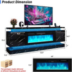 chartustriable 71IN LED TV Stands w/40 inch Fireplace Power Outlet - Image 2