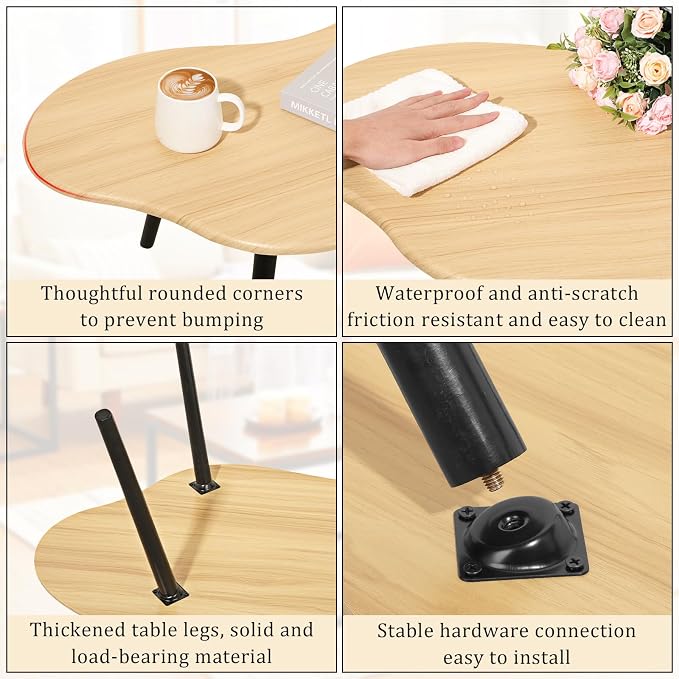 Small Coffee Table Cloud Coffee Table Modern Center Table Floor Table Walnut - Image 4