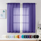 Chyhomenyc Sheer Curtains 63 Inch Length 2 Panels, Soft Airy, Rod Pocket by Chyhomenyc