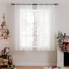 MIULEE 2 Panels Sheer Curtains for Living Room 54 X 45 Inches Ivory | Window by MIULEE