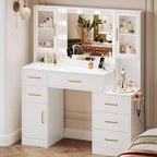 TOKSOM 51" Vanity Desk with Mirror and Lights & Charging Station, Bedroom - Image 5