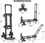 KEDSUM 3-in-1 Convertible Stair Climbing Dolly, 660LBS Heavy Duty Dolly Cart - Image 7
