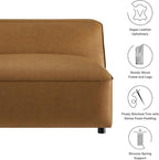 Modway Auren Vegan Leather Modular Armless Chair in Camel - Image 4