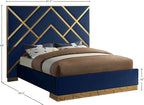 Meridian Furniture VectorNavy-Q Vector Collection Modern | Contemporary Velvet - Image 3