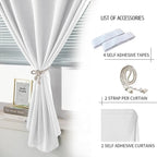 Thermal Blackout Curtains with Self-Adhesive Tape, No Rod No Drill Easy Install - Image 2