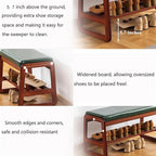 SOBIBO Solid Wood Shoe Bench, 2-Tier Wooden Entryway Bench, Modern Shoe Rack - Image 4