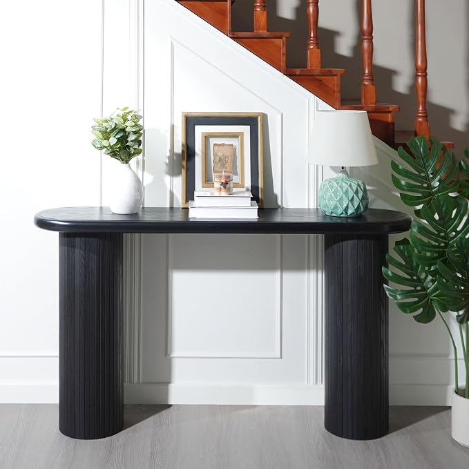 56" Wood Console Table for Entryway, Modern Sofa Table for Living Room - Image 3