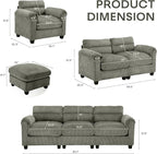 HAOMARKETS Corduroy 2-Piece Sofa Set, Upholstered Ottoman and Accent Chair Sofa - Image 2