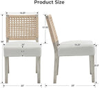 LZAREAL Farmhouse Dining Chairs Set of 4 Linen Fabric Upholstered Accent Side - Image 2