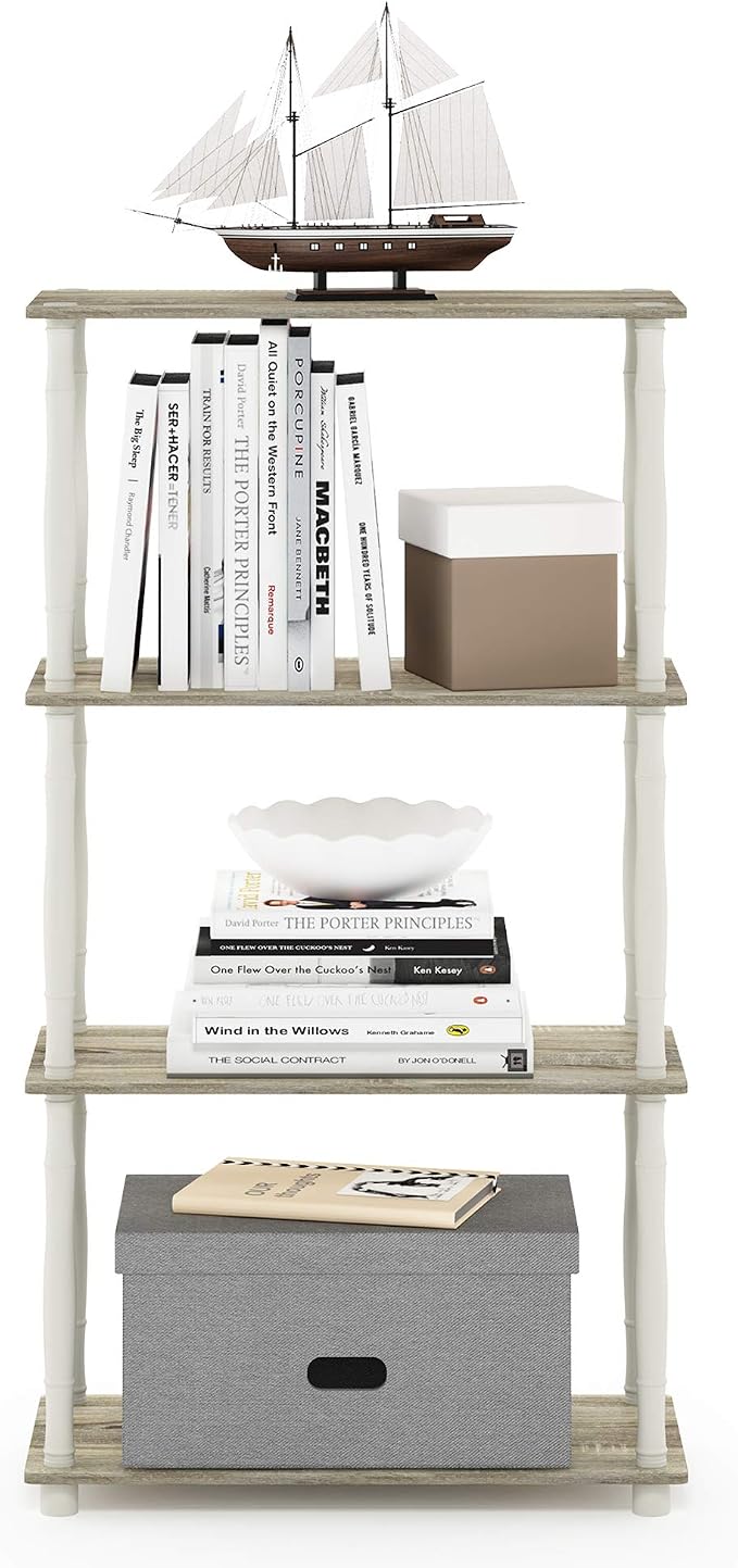 Furinno Turn-N-Tube 4-Tier Multipurpose Shelf Display Rack, Classic Tubes - Image 4