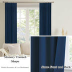 Navy Pleat Wide Width Drapes 80 x 96 inch Long 2 Panels - Image 6
