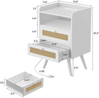 SUPERJARE 2 Drawer Night Stand - Image 3