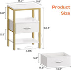 SUPERJARE Nightstand with Charging Station, Bed Side Table with Adjustable - Image 7
