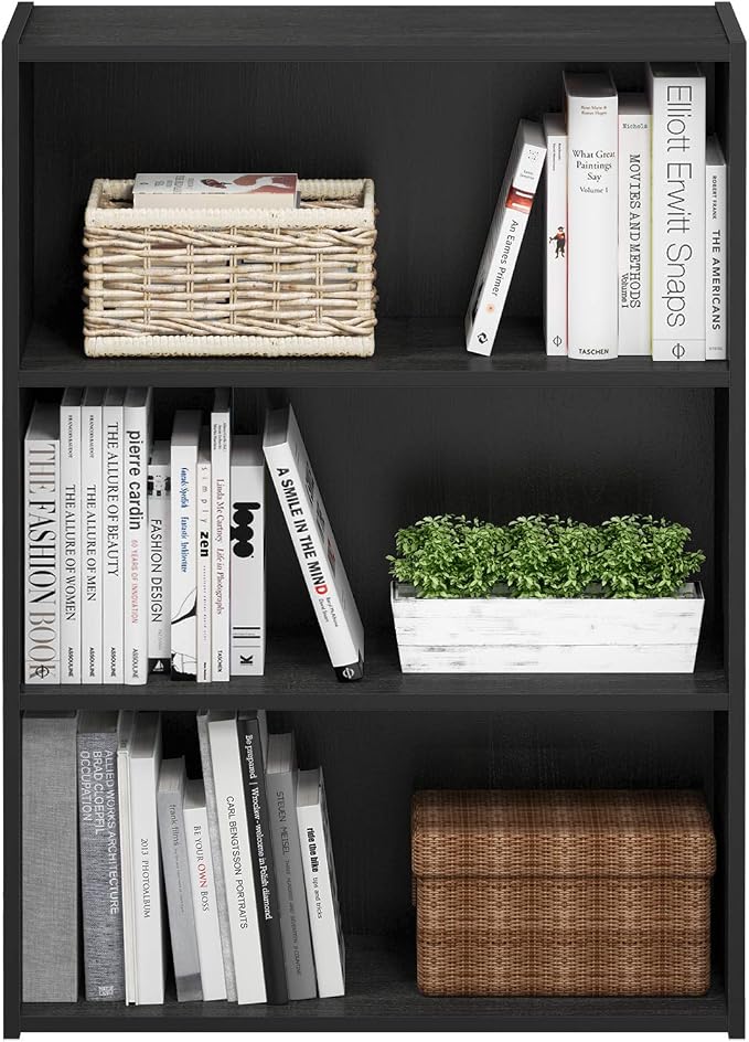 Furinno PASIR Book Shelf, 3-Tier Bookshelf, Storage Shelves Bookcase, 9.7 x - Image 5