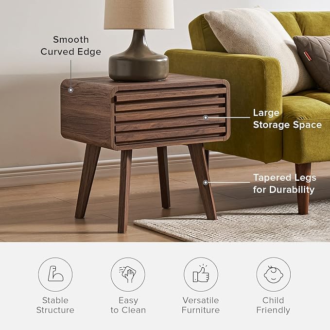 mopio Ensley Mid Century Modern Side Table, Small Accent Tables - Image 7