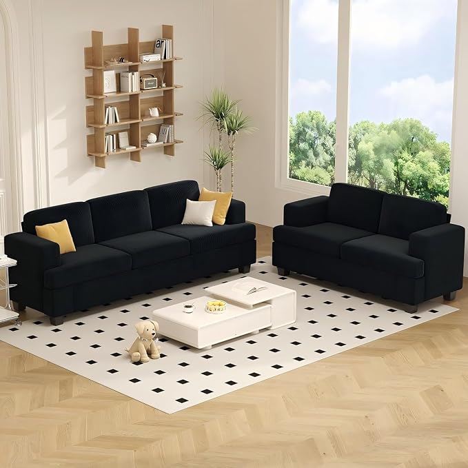 Apicizon Loveseat & 3 Seater Sofa Sets, 2 Piece Modern Sleeper Sofa - Image 7