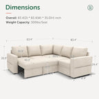 HONBAY Modular Sectional Sleeper Sofa - Image 2