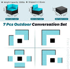 SUNLEI 7pcs Patio Conversation Sets Outdoor Furniture Sets, High Back - Image 5