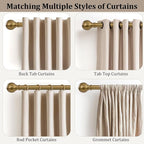 2 Pack Warm Gold Curtain Rods Double - Image 4