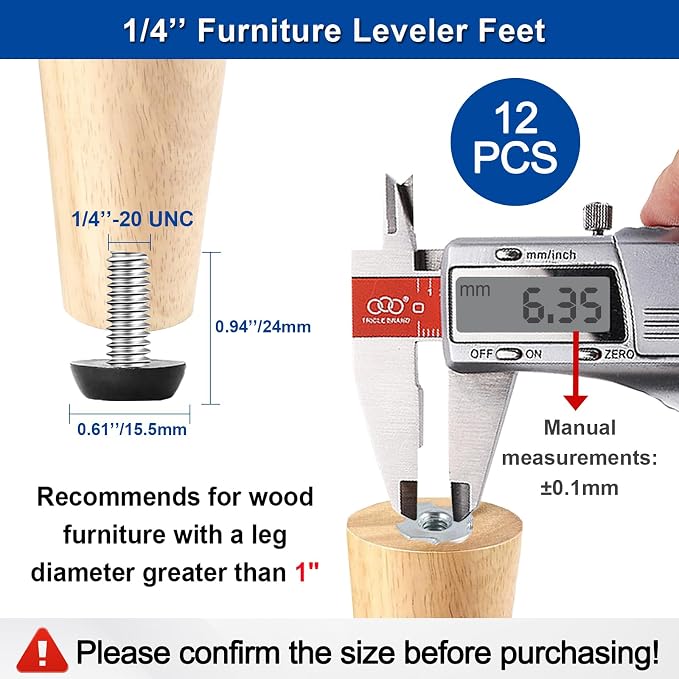 WAFJAMF Adjustable Furniture Levelers Screw in Threaded, Adjustable Levelers - Image 2