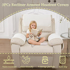 Armrest Covers - Arm Chair Covers Set of 3 Recliner Chair Covers, - Image 2