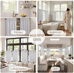 MIULEE 4-Panel 36 Inch Blackout Kitchen Tier Curtains Over Sink Creyish White - Image 5