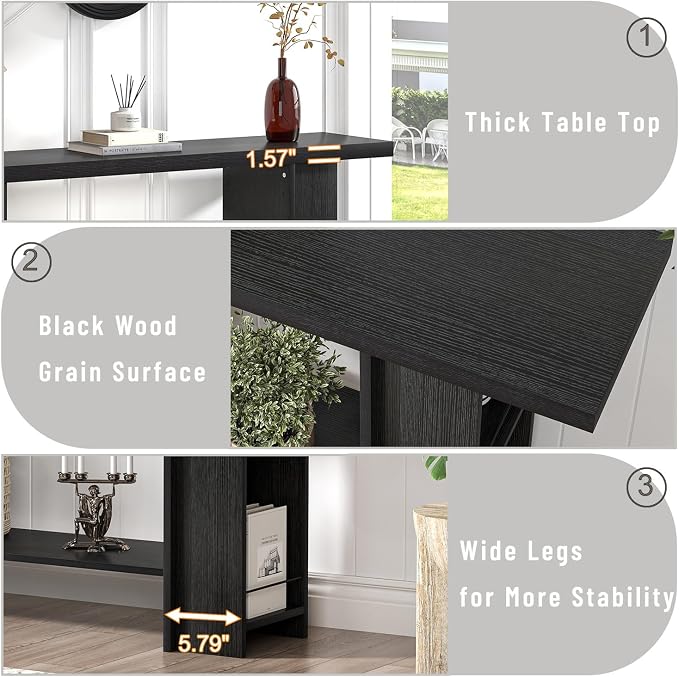 FOLUBAN Black Entryway Table - Image 7