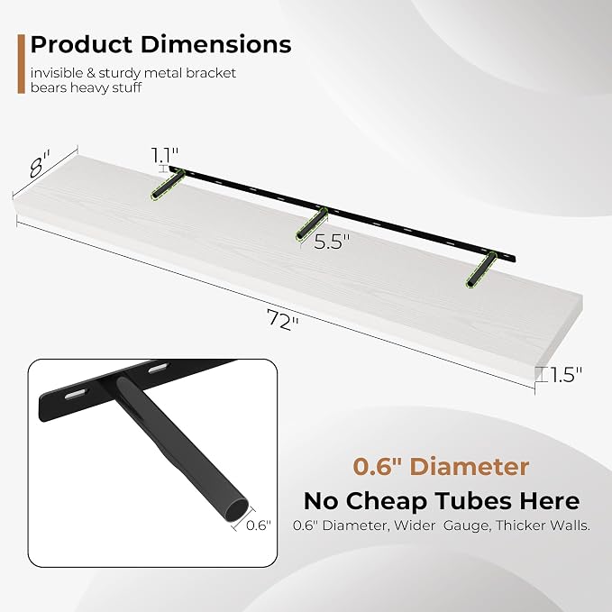 Fun Memories 72 Inch Floating Shelves - Image 3