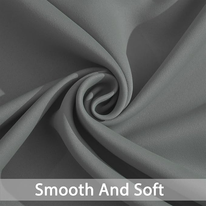 Yakamok Grey Room Darkening Curtains 84 inch Gray Sliding Door Drapes | 1 - Image 4