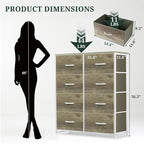 8-Drawer Dresser for Bedroom, Anti-Tip Tall Storage Organizer Chest of Drawers - Image 3