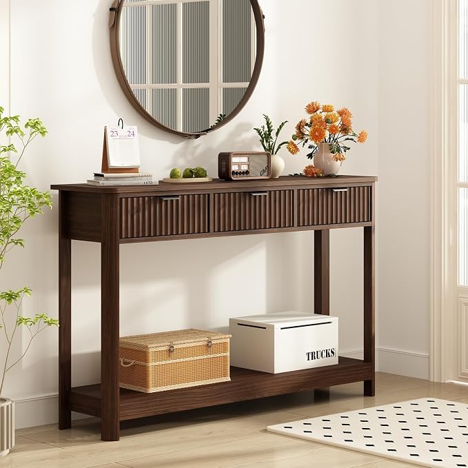 RUSTOWN Fluted Wood Console Table - Image 4