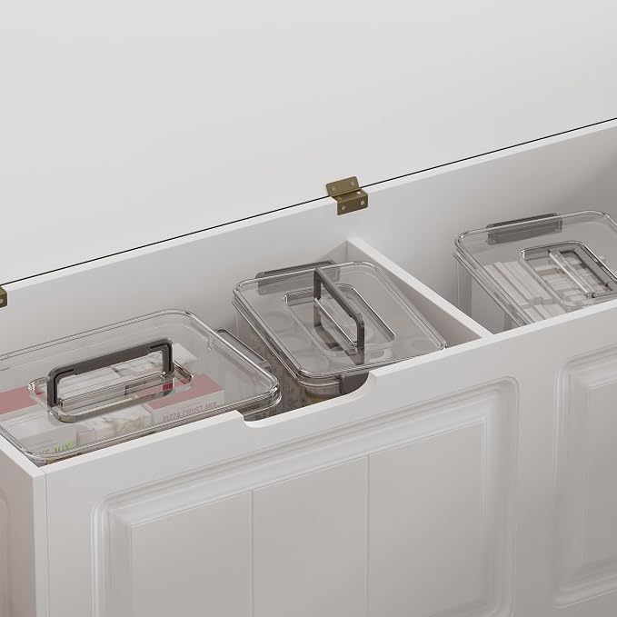 ECACAD L-Shape Wood Shoe Storage Bench - Image 7