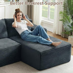 96" Cloud Sectional Couch with L-Shape Chaise, Modular Comfy Sofa Chaise Longue - Image 4