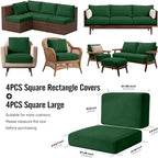 8Pcs Outdoor Cushion Covers, Stretch Patio Furniture Couch Chair Slipcovers | - Image 2