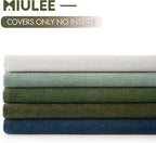 MIULEE Greyish Green Chenille Couch Throw Pillow Covers, 18x18 | Set of 2 - Image 6