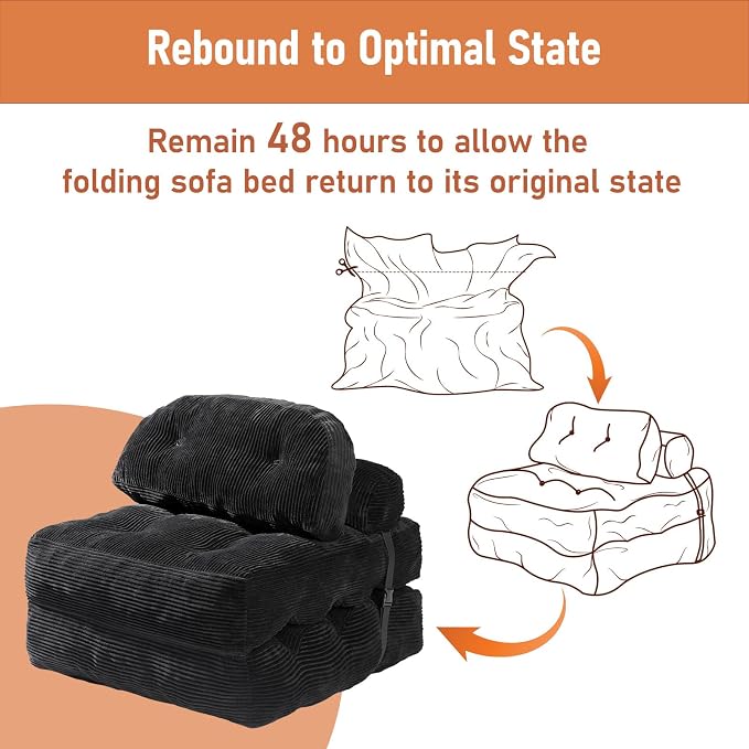 Folding Sofa Bed, Convertible Sleeper Chair - Image 9