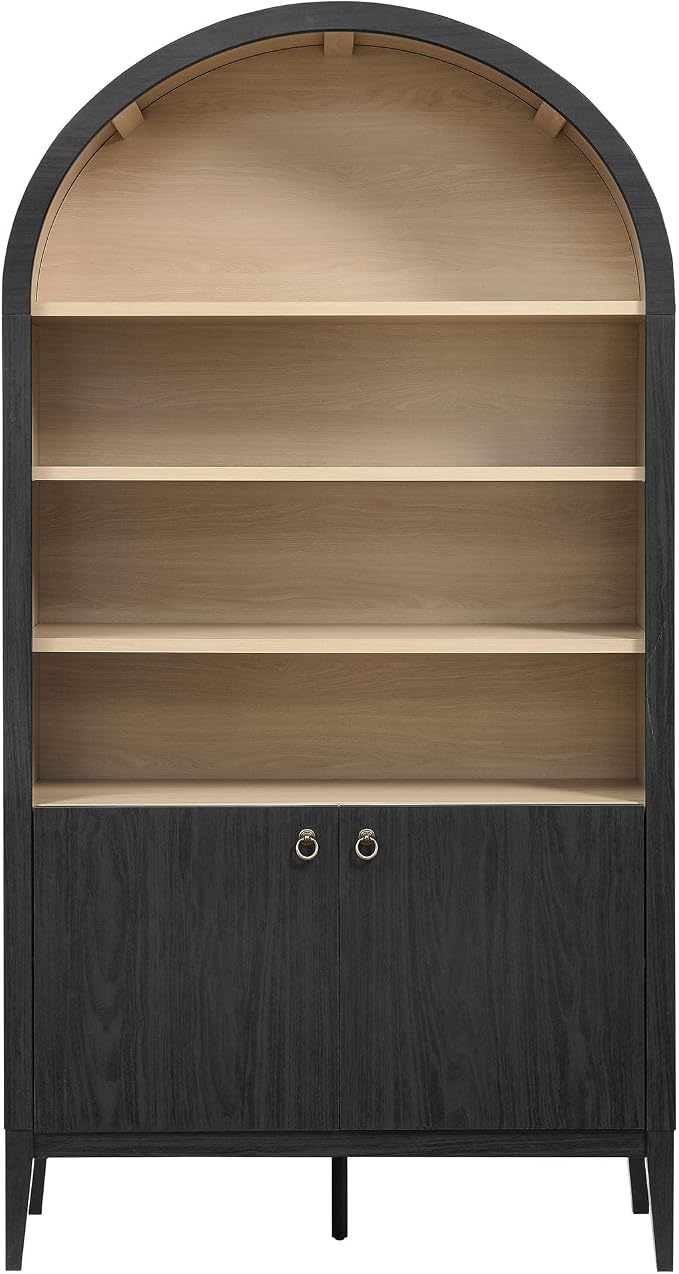 Modway Nolan Tall Arched Storage Display Cabinet in Black - Image 8