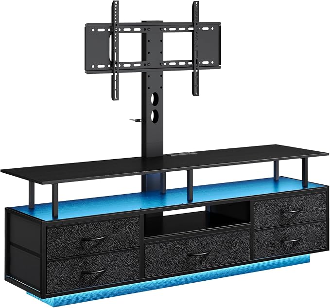 BTHFST TV Stand with Mount for 32/55/65/70 inch TVs, 51.2" LED TV Stand with - Image 8