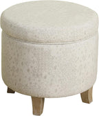 Homepop Home Decor | Upholstered Round Storage Ottoman | Ottoman - Image 6