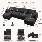 Upgrade Boneless Couch with Storage, Extra Deep&High Seat Modular Sectional - Image 3