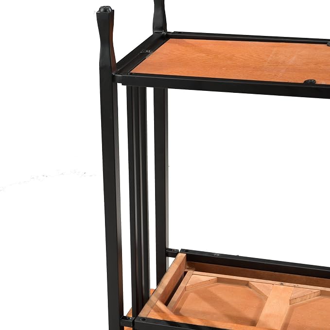 Leick Home 11233 Ironcraft Rustic Two Drawer Hall Console Sofa Table - Image 13