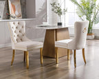 KCC Velvet Dining Chairs Set of 4, Upholstered High-end Tufted Dining Chair - Image 10
