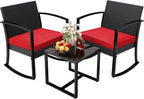 Greesum 3 Piece Outdoor Bistro Set, Imitation Rattan Conversation Set, Patio by BuynowfromGreesum