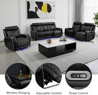 Power Recliner Sofa Set with LED, Breathable Leather Recliner Couch Loveseat - Image 3